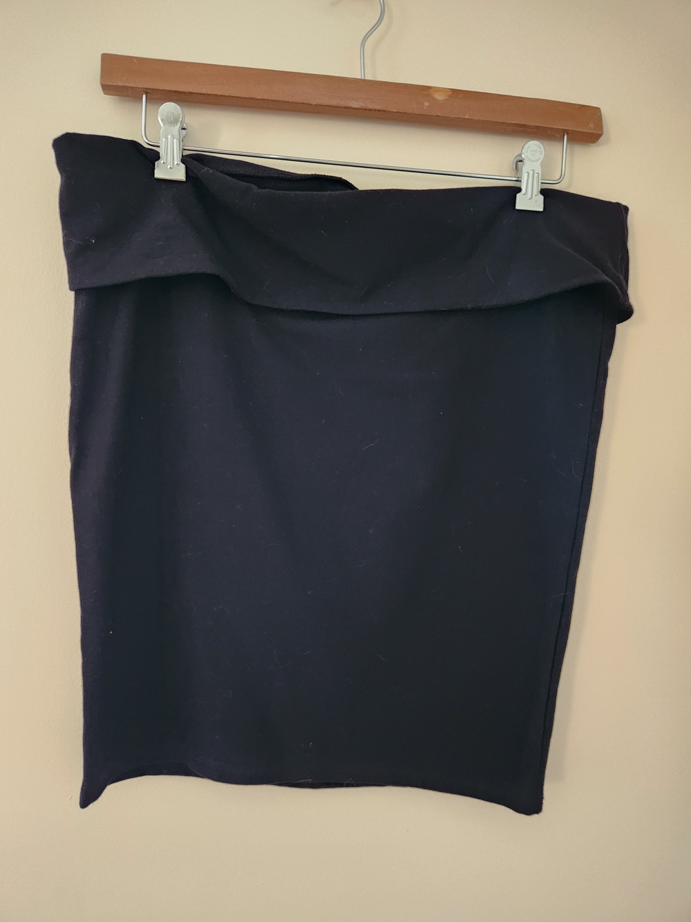 Torrid Size 1 Black Foldover Waist Pull-On Pencil Skirt Stretch